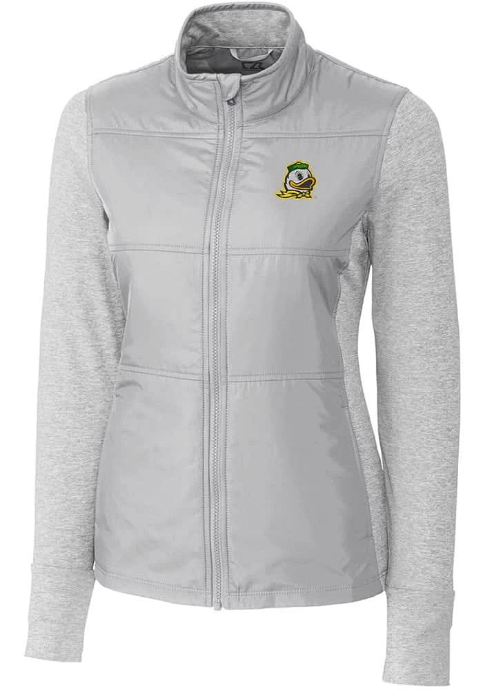Cutter and Buck Oregon Ducks Womens Stealth Hybrid Quilted Medium Weight Jacket