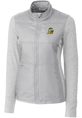 Cutter and Buck Oregon Ducks Womens Stealth Hybrid Quilted Medium Weight Jacket