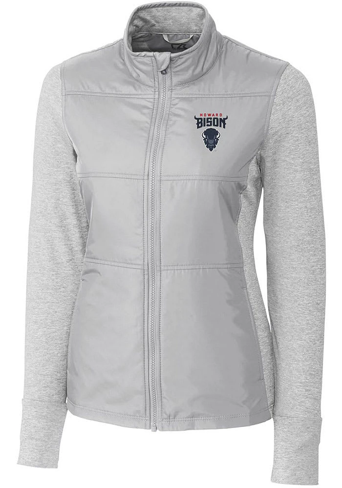 Cutter and Buck Howard Bison Womens Grey Stealth Hybrid Quilted Medium Weight Jacket