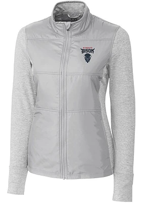 Cutter and Buck Howard Bison Womens Grey Stealth Hybrid Quilted Medium Weight Jacket