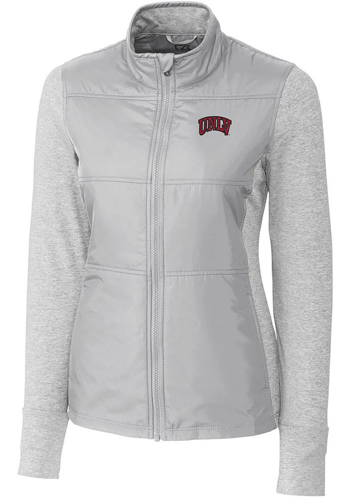 Cutter and Buck UNLV Runnin Rebels Womens Stealth Hybrid Quilted Medium Weight Jacket