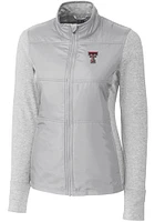 Cutter and Buck Texas Tech Red Raiders Womens Grey Stealth Hybrid Quilted Medium Weight Jacket