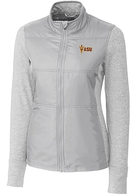 Cutter and Buck Arizona State Sun Devils Womens Stealth Hybrid Quilted Medium Weight Jacket