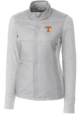 Cutter and Buck Tennessee Volunteers Womens Grey Stealth Hybrid Quilted Medium Weight Jacket