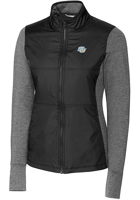 Cutter and Buck Southern University Jaguars Womens Black Stealth Hybrid Quilted Medium Weight Ja..