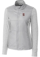 Cutter and Buck Stanford Cardinal Womens Grey Stealth Hybrid Quilted Medium Weight Jacket