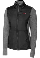 Cutter and Buck Arkansas Razorbacks Womens Black Stealth Hybrid Quilted Medium Weight Jacket