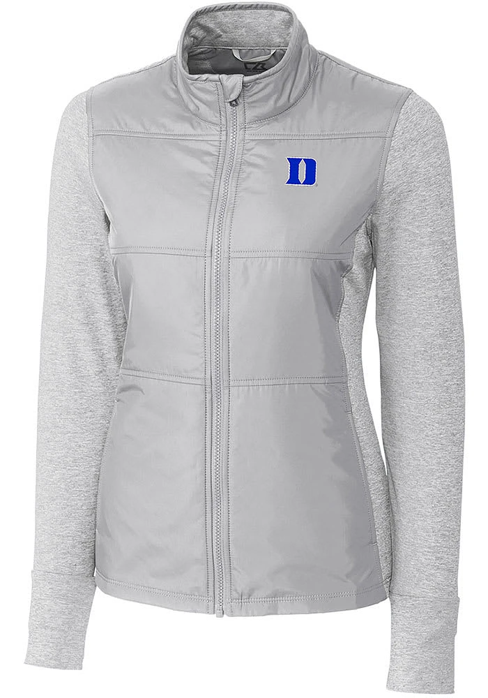Cutter and Buck Duke Blue Devils Womens Stealth Hybrid Quilted Medium Weight Jacket
