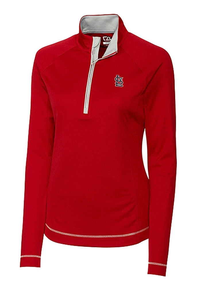 Cutter and Buck St Louis Cardinals Womens Red Evolve Qtr Zip Pullover