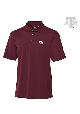 Cutter and Buck Texas A&M Aggies Mens Maroon Genre Short Sleeve Polo