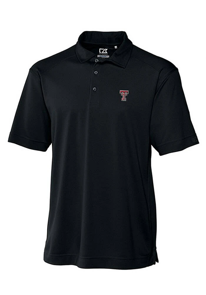 Cutter and Buck Texas Tech Red Raiders Mens Black Genre Short Sleeve Polo