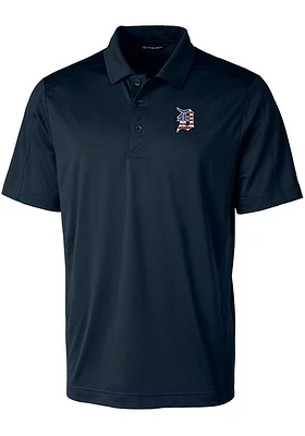 Cutter and Buck Detroit Tigers Mens Navy Blue Prospect Textured Big Tall Polos Shirt