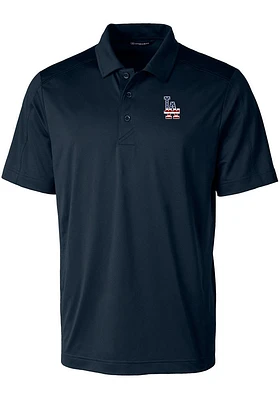 Cutter and Buck Los Angeles Dodgers Mens Navy Blue Prospect Textured Big Tall Polos Shirt