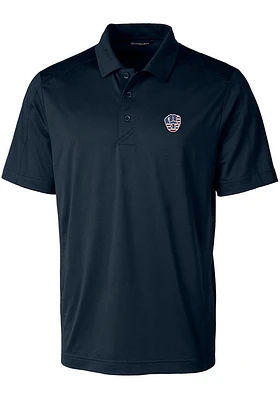 Cutter and Buck Milwaukee Brewers Mens Navy Blue Prospect Textured Big Tall Polos Shirt