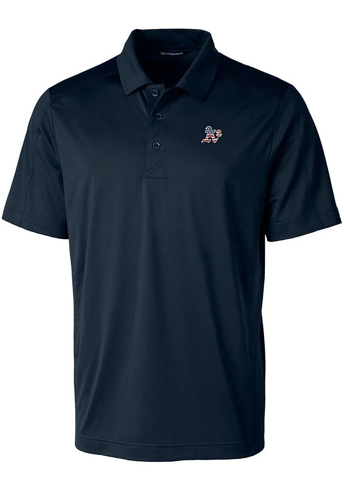 Cutter and Buck Oakland Athletics Mens Navy Blue Prospect Textured Big Tall Polos Shirt