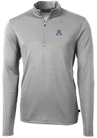 Cutter and Buck Arizona Wildcats Mens Grey Virtue Eco Pique Long Sleeve Qtr Zip Pullover