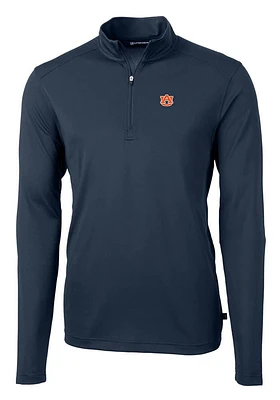 Cutter and Buck Auburn Tigers Mens Navy Blue Virtue Eco Pique Long Sleeve 1/4 Zip Pullover