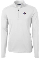 Cutter and Buck Boise State Broncos Mens Virtue Eco Pique Long Sleeve Qtr Zip Pullover