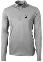 Cutter and Buck Cal Golden Bears Mens Virtue Eco Pique Long Sleeve Qtr Zip Pullover