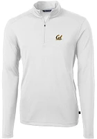 Cutter and Buck Cal Golden Bears Mens Virtue Eco Pique Long Sleeve Qtr Zip Pullover