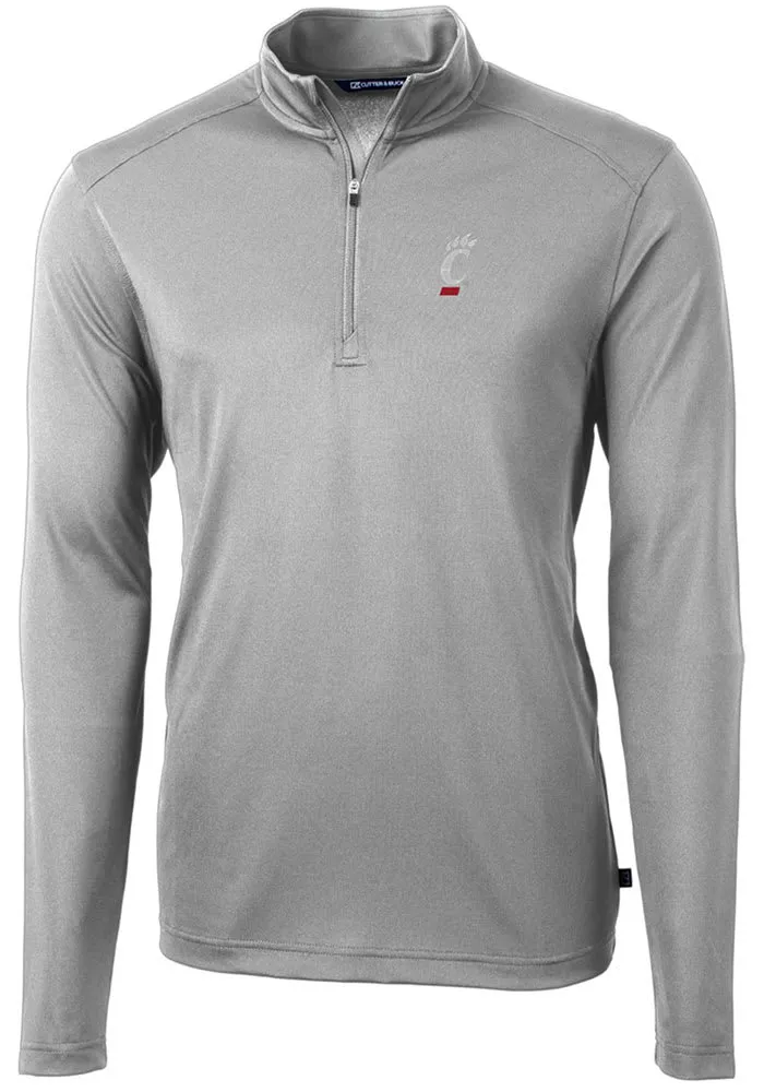 Cutter and Buck Cincinnati Bearcats Mens Virtue Eco Pique Long Sleeve Qtr Zip Pullover