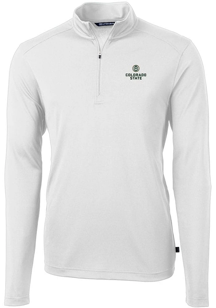 Cutter and Buck Colorado State Rams Mens Virtue Eco Pique Long Sleeve Qtr Zip Pullover