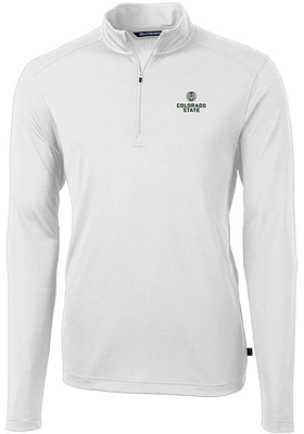 Cutter and Buck Colorado State Rams Mens Virtue Eco Pique Long Sleeve Qtr Zip Pullover