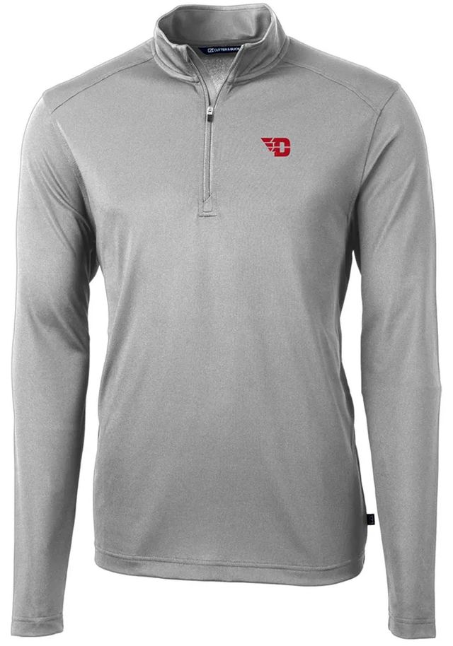 Cutter and Buck Dayton Flyers Mens Virtue Eco Pique Long Sleeve 1/4 Zip Pullover