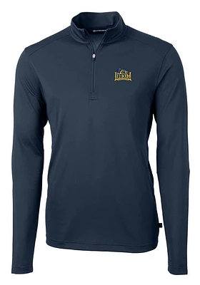 Cutter and Buck Drexel Dragons Mens Navy Blue Virtue Eco Pique Long Sleeve Qtr Zip Pullover