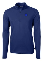 Cutter and Buck Duke Blue Devils Mens Virtue Eco Pique Long Sleeve Qtr Zip Pullover