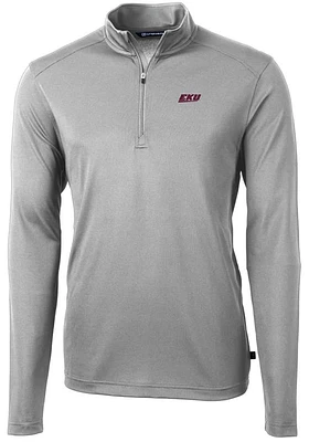 Cutter and Buck Eastern Kentucky Colonels Mens Virtue Eco Pique Long Sleeve Qtr Zip Pullover