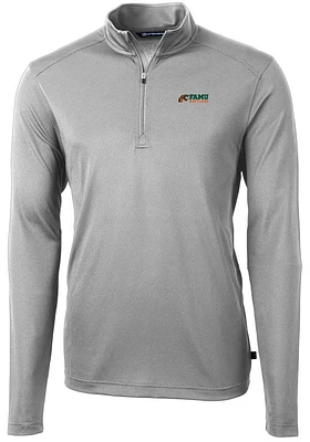 Cutter and Buck Florida A&M Rattlers Mens Virtue Eco Pique Long Sleeve Qtr Zip Pullover