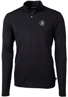 Cutter and Buck Florida State Seminoles Mens Black Virtue Eco Pique Long Sleeve 1/4 Zip Pullover