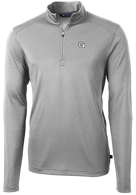 Cutter and Buck Georgetown Hoyas Mens Virtue Eco Pique Long Sleeve Qtr Zip Pullover