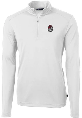 Cutter and Buck Georgia Bulldogs Mens Virtue Eco Pique Long Sleeve Qtr Zip Pullover