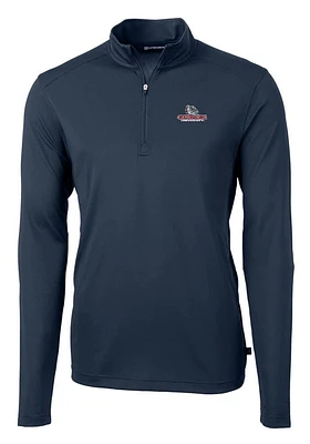 Cutter and Buck Gonzaga Bulldogs Mens Navy Blue Virtue Eco Pique Long Sleeve Qtr Zip Pullover