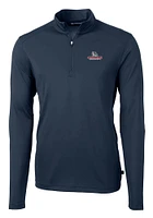 Cutter and Buck Gonzaga Bulldogs Mens Navy Blue Virtue Eco Pique Long Sleeve Qtr Zip Pullover
