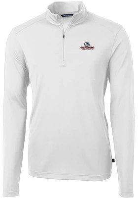 Cutter and Buck Gonzaga Bulldogs Mens Virtue Eco Pique Long Sleeve 1/4 Zip Pullover