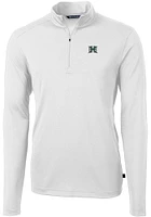 Cutter and Buck Hawaii Warriors Mens Virtue Eco Pique Long Sleeve 1/4 Zip Pullover