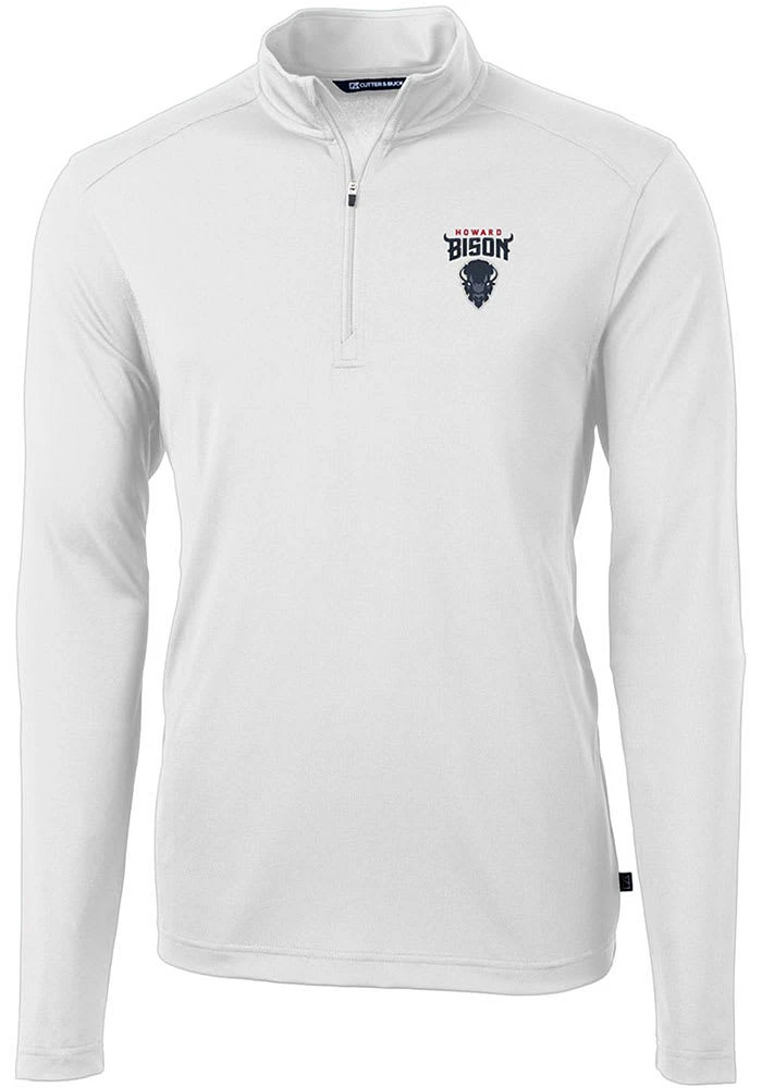 Cutter and Buck Howard Bison Mens Virtue Eco Pique Long Sleeve Qtr Zip Pullover