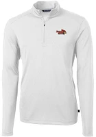 Cutter and Buck Illinois State Redbirds Mens White Virtue Eco Pique Long Sleeve 1/4 Zip Pullover