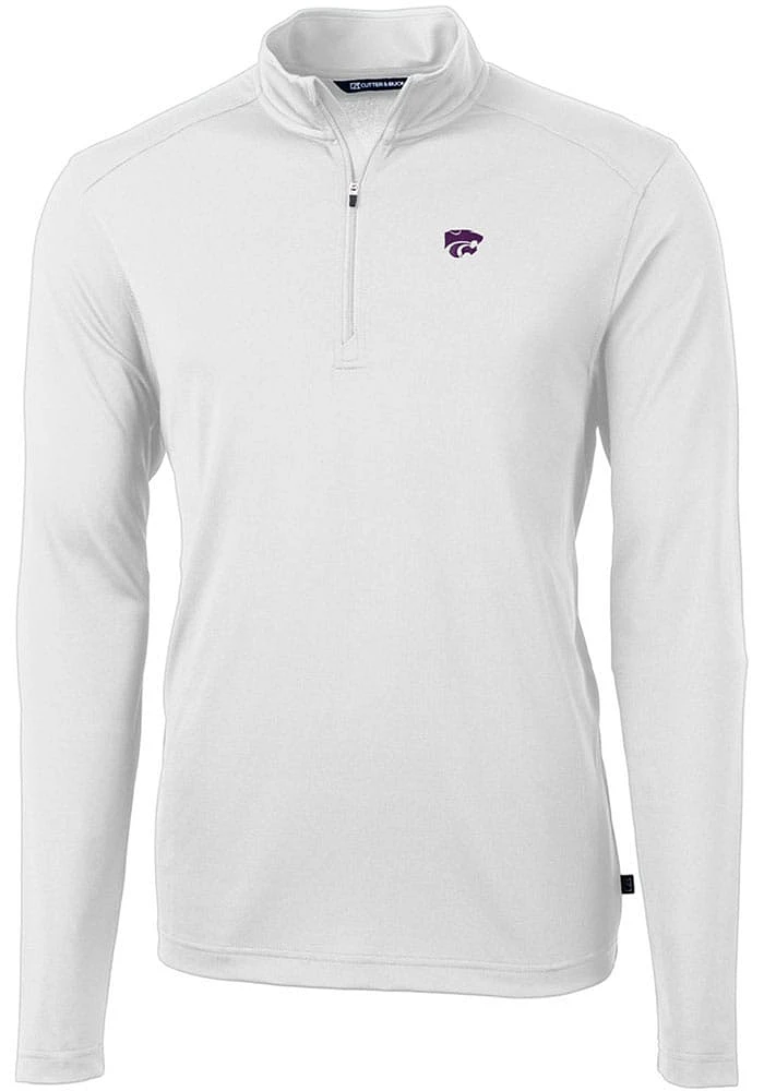 Cutter and Buck K-State Wildcats Mens Virtue Eco Pique Long Sleeve Qtr Zip Pullover