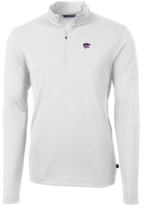 Cutter and Buck K-State Wildcats Mens Virtue Eco Pique Long Sleeve Qtr Zip Pullover