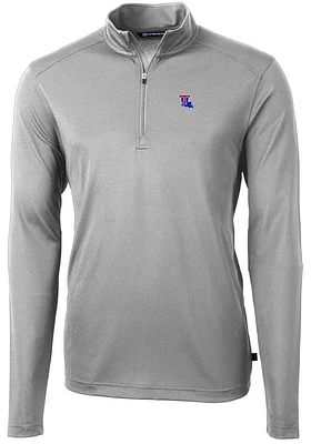 Cutter and Buck Louisiana Tech Bulldogs Mens Virtue Eco Pique Long Sleeve Qtr Zip Pullover