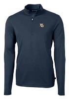 Cutter and Buck Marquette Golden Eagles Mens Navy Blue Virtue Eco Pique Long Sleeve Qtr Zip Pullov..