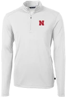 Mens Nebraska Cornhuskers Cutter and Buck Virtue Eco Pique Qtr Zip Pullover
