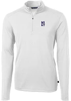 Mens Northwestern Wildcats Cutter and Buck Virtue Eco Pique Qtr Zip Pullover