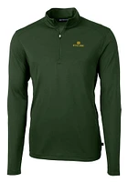 Cutter and Buck Notre Dame Fighting Irish Mens Green Virtue Eco Pique Long Sleeve Qtr Zip Pullover
