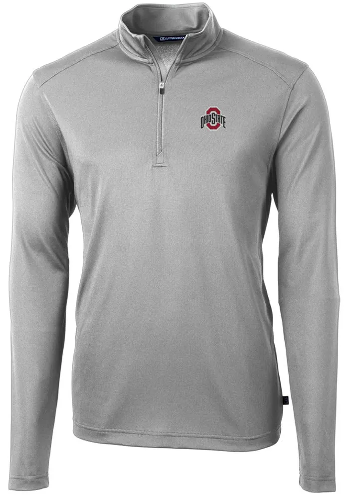 Mens Ohio State Buckeyes Cutter and Buck Virtue Eco Pique Qtr Zip Pullover