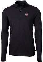 Cutter and Buck Ohio State Buckeyes Mens Virtue Eco Pique Long Sleeve Qtr Zip Pullover